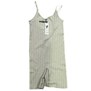 NWT Noisy May Silver Striped Romper Women's Size‎ M/L